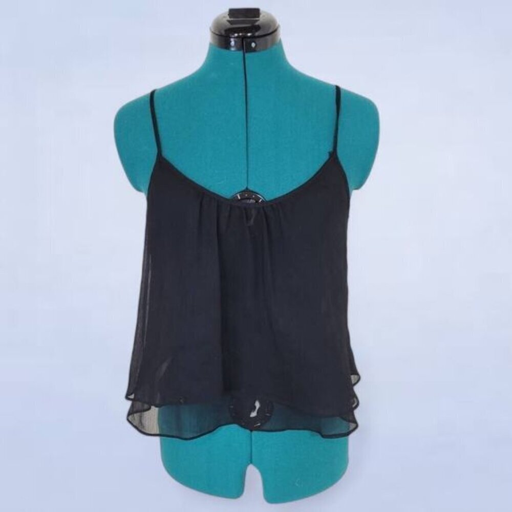 Talula‎ Black Layered Chiffon Camisole Tank Top - Size Small